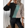 Bidebuvar Kadın Uzun Kollu üç Renk Triko Bluz