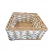 Bidebuvar Kare Örgü Desenli Doğal Hasır Sepet Seti - 3lü