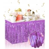 Bidebuvar Kendinden Yapışkanlı Mor Metalize Püsküllü Masa Eteği