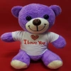 Bidebuvar Mor I Love You Tişörtlü Peluş Ayıcık