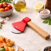 Bidebuvar Pizza Kesici - Balta Tasarımlı - Ahşap Saplı - Paslanmaz Çelik Bıçaklı