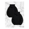 Bidebuvar Sevgili Çift Kombini Örümcek Baskılı Kapüşonlu Sweatshirt Hoodie - Siyah