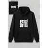 Bidebuvar Sevgililer Günü Beyci Hediye Baskılı Oversize Kapüşonlu Sweatshirt - Siyah