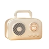 Bidebuvar Sevimli Tasarımlı Taşınabilir Radyolu Bluetooth Hoparlör Bej
