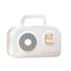 Bidebuvar Sevimli Tasarımlı Taşınabilir Radyolu Bluetooth Hoparlör Beyaz
