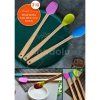 Bidebuvar Silikon Uçlu Isıya Dayanıklı Bambu Spatula 3lü Set