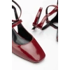 Bidebuvar ST-003 Bordo Rugan Günlük 4 cm Topuklu Bayan Ayakkabı