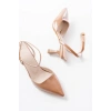Bidebuvar ST-004 Vizon Rugan Günlük 7 cm Topuklu Bayan Ayakkabı