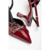Bidebuvar ST-005 Bordo Rugan Günlük 7 cm Topuklu Bayan Ayakkabı