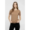 Bidebuvar T-Shirt Bisiklet Yaka Slim Fit Likralı Tişört Günlük Basic Body - Kahverengi