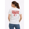 Bidebuvar TÜRKİYE Ay Yıldız Baskılı Taraftar Forma T-Shirt - Beyaz