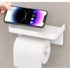 Bidebuvar Tuvalet Kağıdı Askılığı - Raflı ve Yapışkanlı - Matkapsız Banyo Aksesuarı