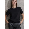 Bidebuvar Unisex Kısa Kollu Bisiklet Yaka Basic Viskon Bluz