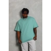 Bidebuvar Unisex Oversize Düz Bisiklet Yaka T-Shirt - Mint Yeşili