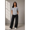 Bidebuvar V Yaka Basic Tişört Kısa Kol Yazlık Regular Fit T-Shirt - Gri