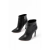 Bidebuvar VRT-4802 Siyah Yüksek İnce Topuklu Fermuarlı Kadın Bot