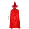 Bidebuvar Yetişkin Boy Kırmızı Yakalı Pelerin ve Kırmızı Cadı Şapkası