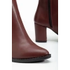 Bidebuvar YSN-4422 Bordo Cilt Topuklu Kadın Çizme