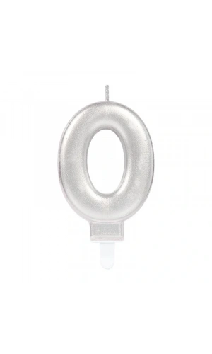 Bidebuvar 0 Rakamı Mum Gümüş Renk