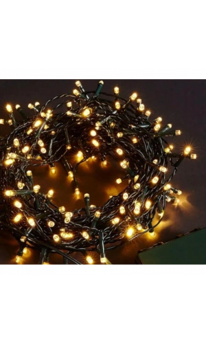 Bidebuvar 10m 100 Led Boncuk Lamba Gün Işığı Siyah Kablo