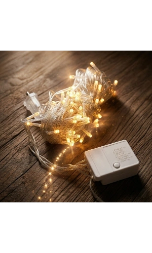 Bidebuvar 10m 100 Led Damla Uçlu Gün Işığı Şeffaf Kablo