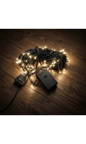 Bidebuvar 10m 100 LED Damla Uçlu Gün Işığı Siyah Kablo