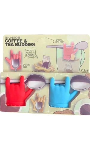 Bidebuvar 2li Silikon Tutucu Çay ve Kahve Aksesuar Seti