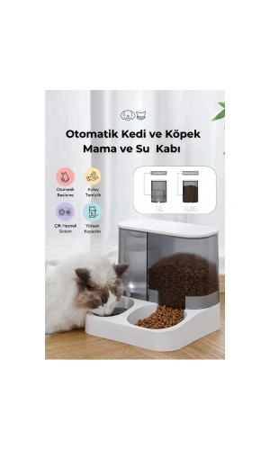 Bidebuvar 2si 1 Arada Otomatik Kedi Mama ve Su Kabı