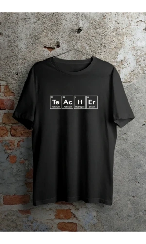 Bidebuvar 24 Kasım Kimya Öğretmeni Hediyesi Baskılı Bisiklet Yaka T-shirt - Beyaz