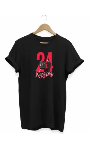 Bidebuvar 24 Kasım Öğretmenler Günü Öğretmen Hediyesi Baskılı Oversize T-shirt - Siyah