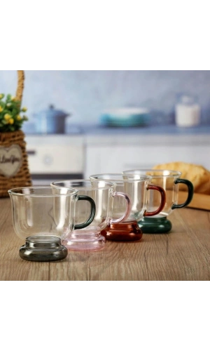 Bidebuvar 250 ml Renkli Cam Bardak