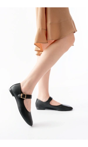 Bidebuvar 2606 Siyah Baretli Günlük Bayan Ayakkabı