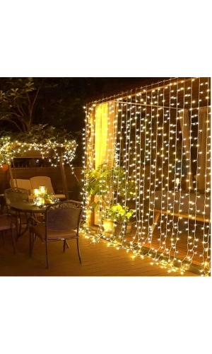 Bidebuvar 2x2 Metre Perde Led Sarı Işık