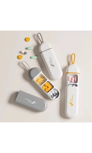 Bidebuvar 3 Bölmeli Seyahat Tipi İlaç Saklama Kutusu