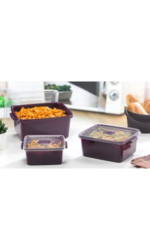 Bidebuvar 3lü Dikdörtgen Mikrodalga Saklama Kabı Seti