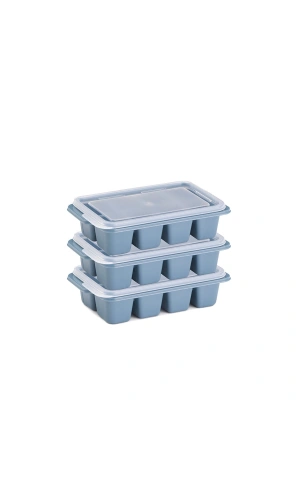 Bidebuvar 3lü Mini Buz Kalıbı - Küp Şekilli - Kapaklı - Plastik
