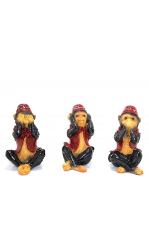 Bidebuvar 3lü Polyester Maymun Seti