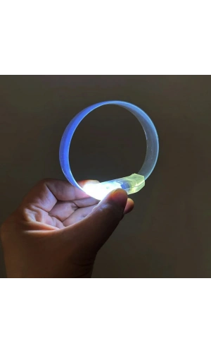 Bidebuvar 3 Modlu Pilli LED Işıklı Esnek Parti Bilekliği Beyaz