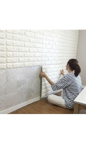 Bidebuvar 3D Tuğla Desenli Kendinden Yapışkanlı Duvar Paneli 58x38 cm