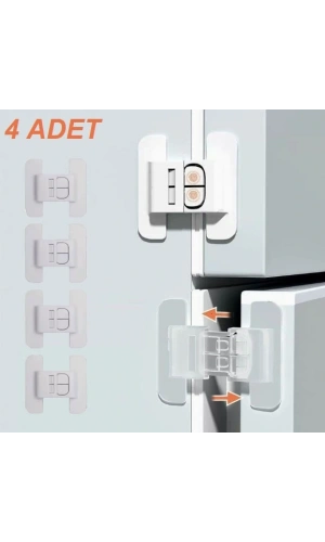 Bidebuvar 4 Adet Buzdolabı Çekmece ve Dolap Kapağı Çocuk Kilidi