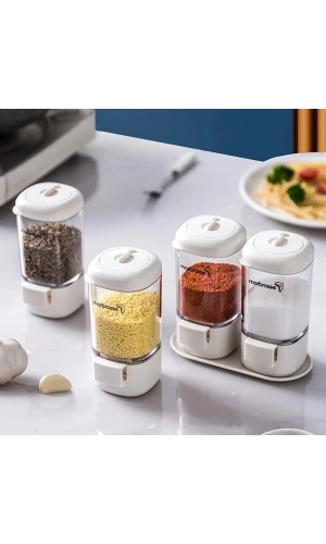 Bidebuvar 4lü Basmalı Baharatlık Tuzluk Seti