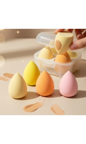 Bidebuvar 4lü Kapaklı Armut Makyaj Süngeri Seti