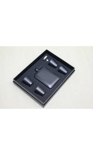 Bidebuvar 4 Shot Bardaklı Matara Seti Siyah