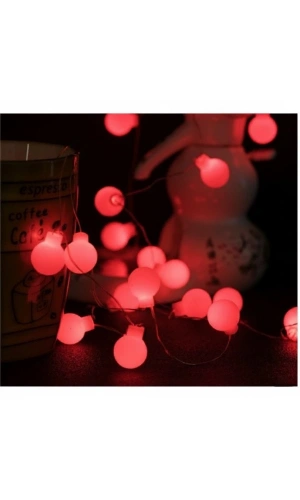 Bidebuvar 5m 28 Led Kırmızı Işık Şeffaf Kablo Fişli Eklemeli