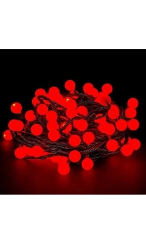 Bidebuvar 5m 28 Led Kırmızı Işık Siyah Kablo Fişli