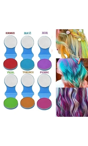 Bidebuvar 6lı Geçici Saç Tebeşiri Seti