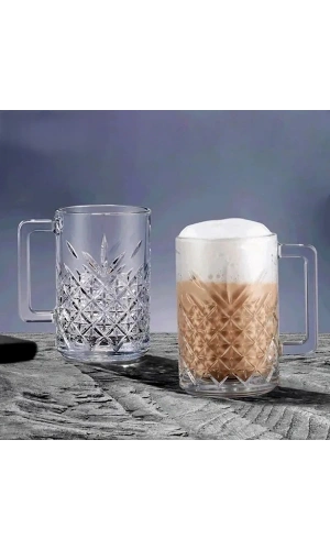 Bidebuvar 6lı Kulplu Kristal Meşrubat Bardağı