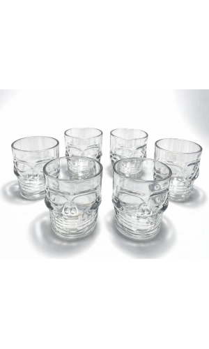 Bidebuvar 6lı Kurukafa Şeffaf Cam Shot Bardağı Seti 6x5 cm