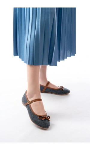 Bidebuvar 6321 Laci Keten Günlük Baret Tokalı Bayan Babet