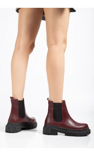 Bidebuvar 812-2137 Bordo Lastikli Günlük Kadın Bot